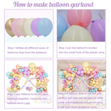 Pastel Balloon Garland Arch Kit, 162pcs Assorted Colors Pastel Latex