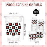 50 Pcs Casino Party Cups 12oz Poker Theme Cups for Poker Game Party