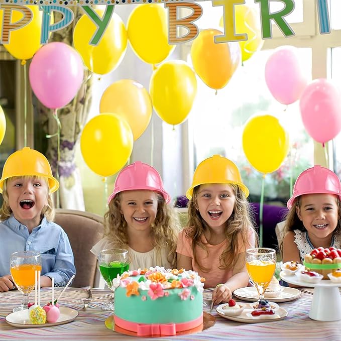 Haysandy Construction Hats Bulk Plastic Construction Party Hats Soft