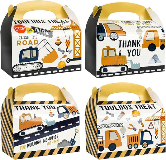 DjinnGlory 36 Pack Cute Construction Party Favor Treat Boxes Small