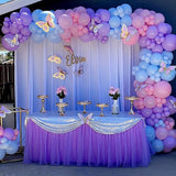 6ft Purple Table Skirt for Baby Shower Girl Tulle Tutu Table Skirt