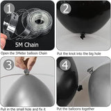 Black and Silver Balloons Garland Kit,119pcs Black White Metallic