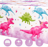 WERNNSAI Dinosaur Tablecloth - 1 Pack 54'' x 108'' Pink Dino Table