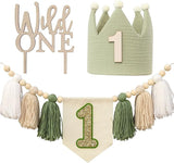 Wild One High Chair Banner For 1st Birthday Party Boy