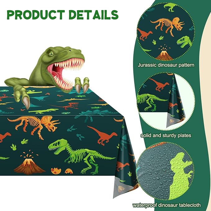 171 Pcs Dinosaur Birthday Decorations Party Supplies with Dinosaur