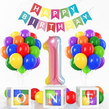 Rainbow First Birthday Decorations 12 inch Rainbow Balloons 40 Inch