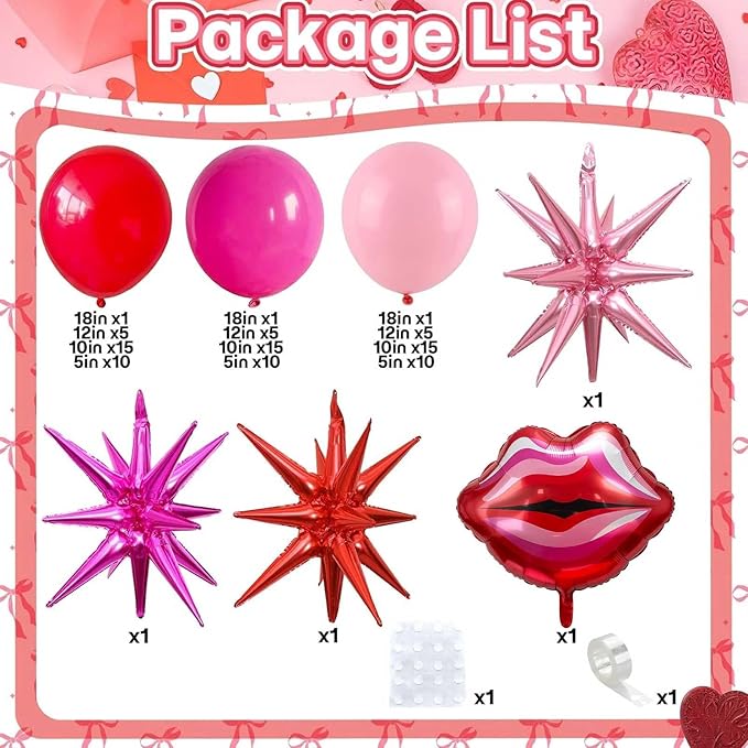 Valentines Balloon Arch Kit Red Pink Valentines Day Balloon Garland