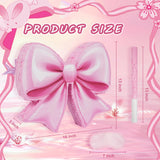 Pink Bow Piñata - Watercolor Small Pink Bow Piñata with Blindfold and