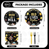 96Pcs Old Lives Matter Decoration Over The Hill Birthday Plates and