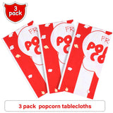 Irenare 3 Pieces Popcorn Tablecloth Decorations Plastic Popcorn Table