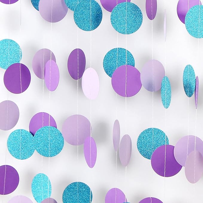 Purple-Blue Mermaid Party-Decorations Paper Garland Streamers - 52Ft