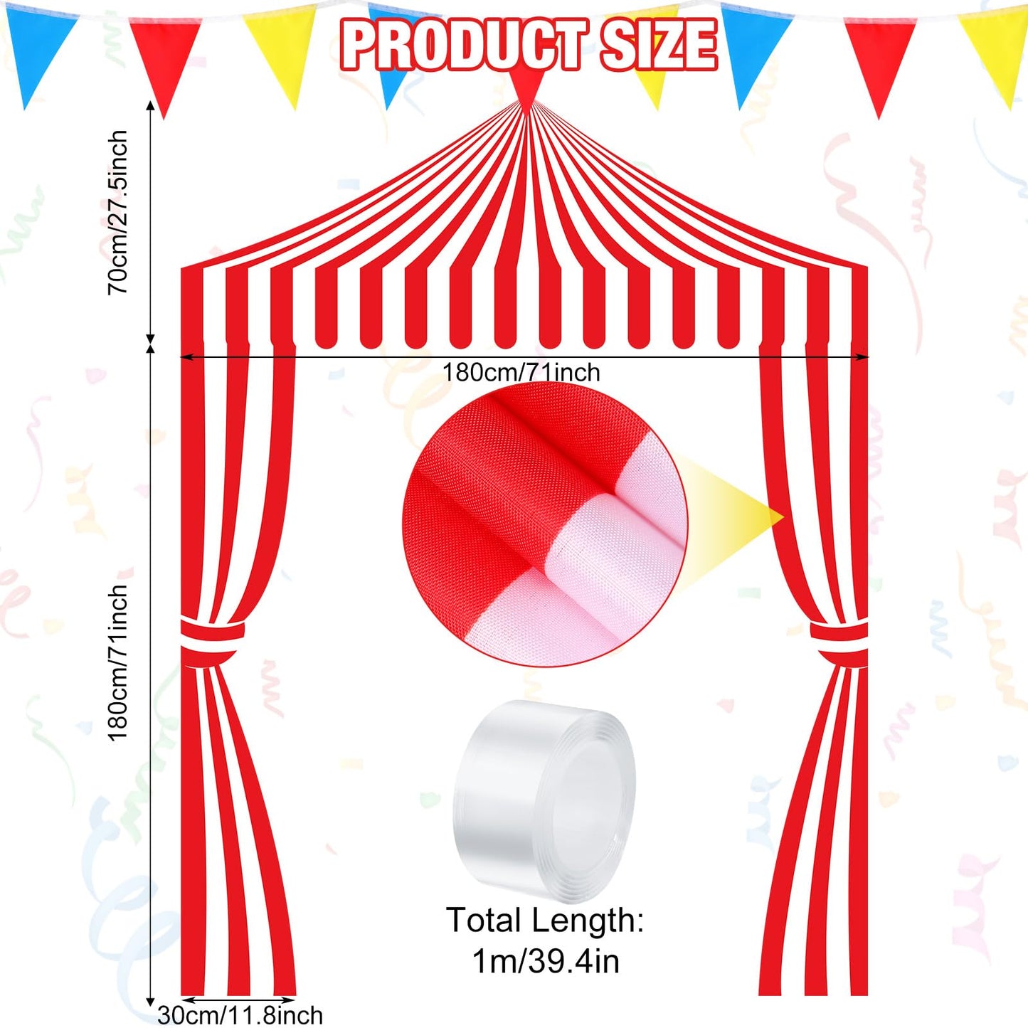 Ziliny 3 Pcs Carnival Party Decorations Circus Tent Awning Hallow Na