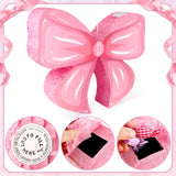 Hooqict Pink Bow Pinata with Blindfold and Bat Stick Pink Girls Pinata