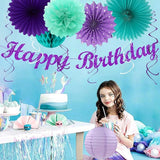 Teal purple Lavender Girl Mermaid birthday Party decorations 21pcs