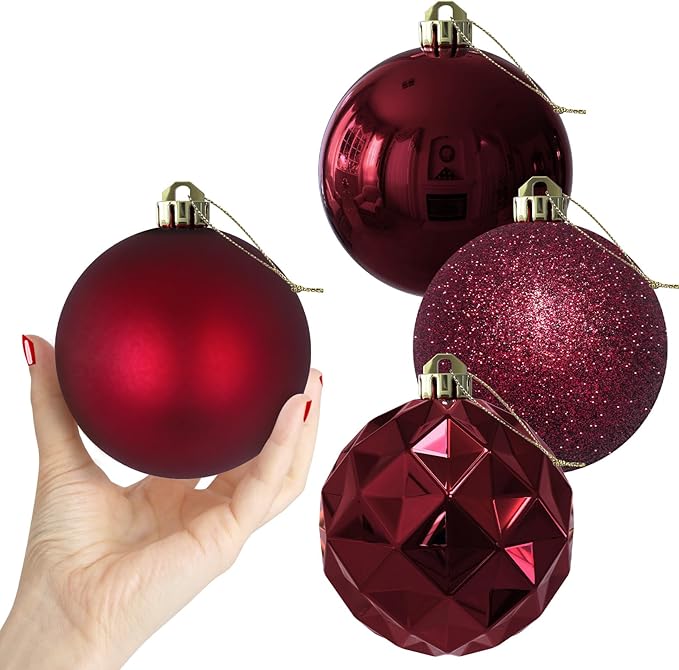 Maroon Large Christmas Balls-Christmas Tree Decoration Ornaments