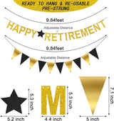 Happy Retirement Party Decorations Banner Triangle Flag Garland Star