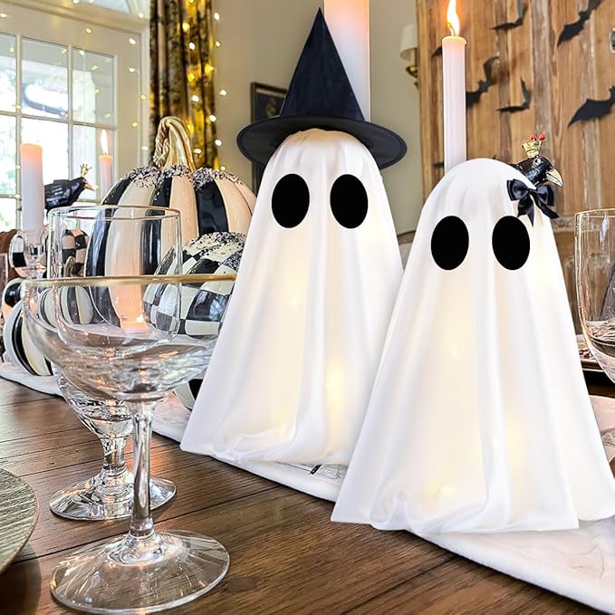 Timer Light Up Halloween Scary Ghost Decorations Set of 2 DIY Spooky