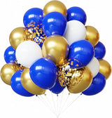YMSZ Blue and Gold Balloons Set, 67pcs 12 Inch Royal Blue Gold White
