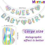 Iridescent Baby Shower Banner for Girl, Pre-Strung Sweet Baby Girl