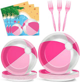 96 Pcs Pink Beach Ball Party Supplies Tableware Summer Pool Ball