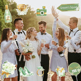 38 PCS Sage Green Wedding Photo Booth Props Bridal Shower Photo