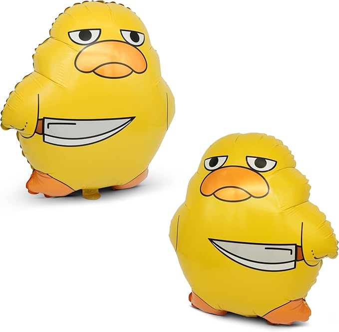 XL Funny Foil Balloons (2 Pack) – Duck with Knife, Prank Party