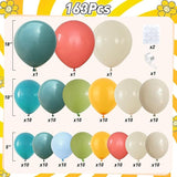 Retro Boho Balloon Arch Garland Kit 163Pcs Retro Blue Orange Mustard