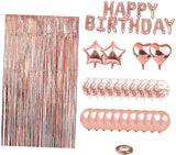 28pcs Rose Gold Birthday Balloons Set with Latex Foil and Sequin