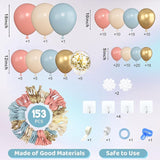 Amandir 153pcs Pink Blue Balloon Garland Arch Kit, Different Sizes 18