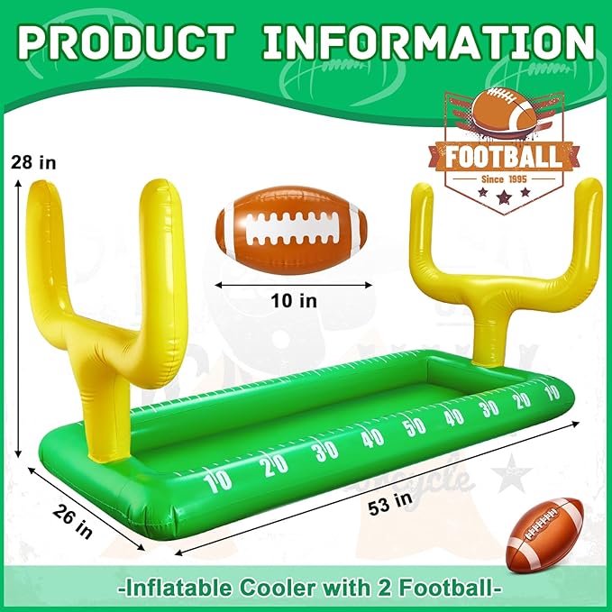 Inflatable Football Field Cooler Football Party Drink Cooler and 2