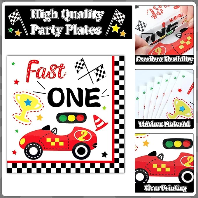 Fast One Birthday Decorations for Boys Racing Car 1st Birthday Party