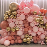 Pink and Gold Balloon Arch Kit 100pcs Metallic Gold Pastel Macaron