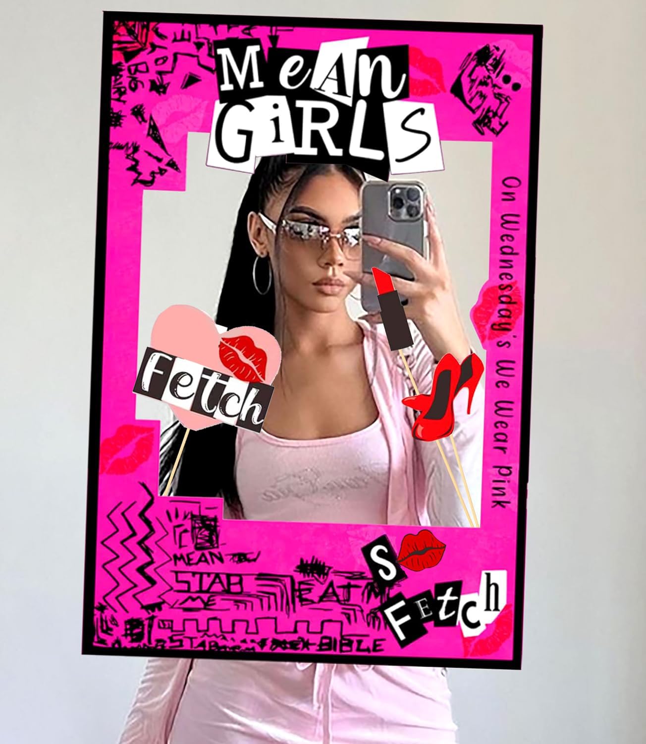 LaVenty Mean Girl Party Photo Booth Props Frame Mean Girl Party