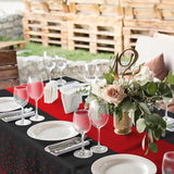 8Pack Disposable Plastic Party Tablecloths and Satin Table Runner Set