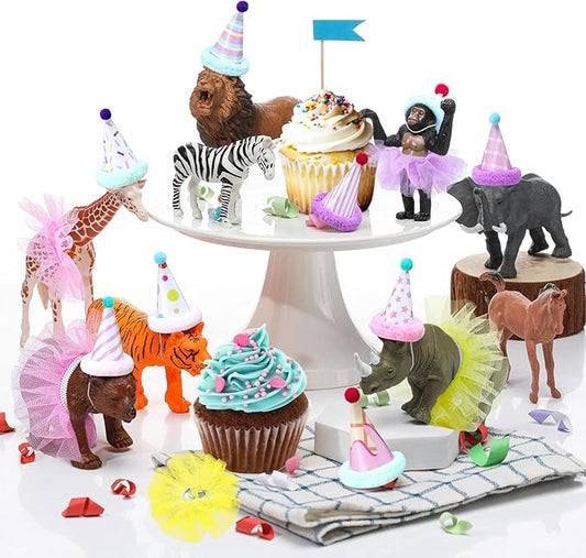 27 Pcs Jungle Animal Cake Topper Animals Figures Birthday Party