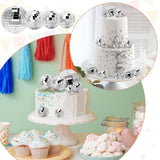 Geetery 70 Pcs Disco Ball Cake Topper Various Sizes Reflective Mirror