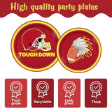 168pcs Red Football Party Supplies Touch Down Plates Napkins