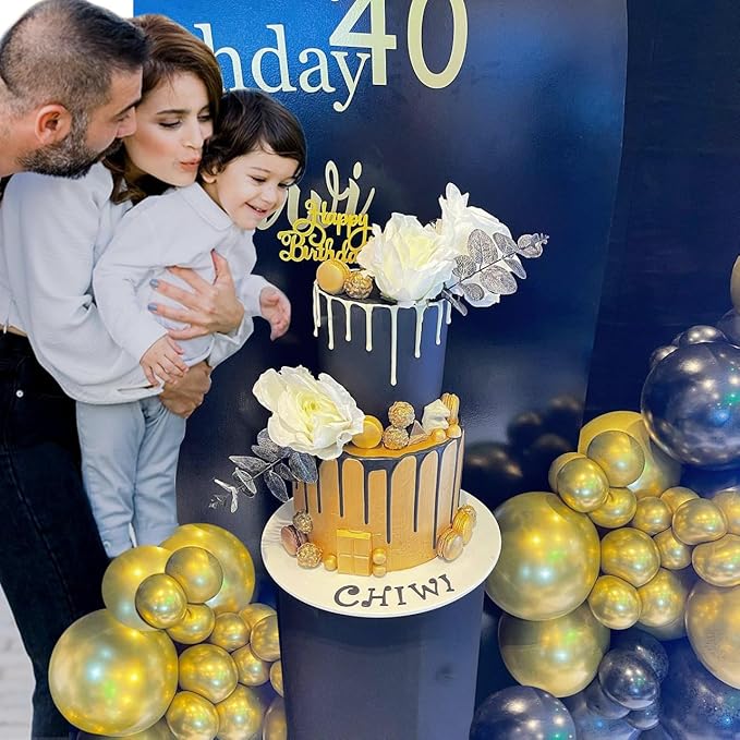 Black and Gold Balloons, 50PCS 12 Inch Black and Gold Confetti