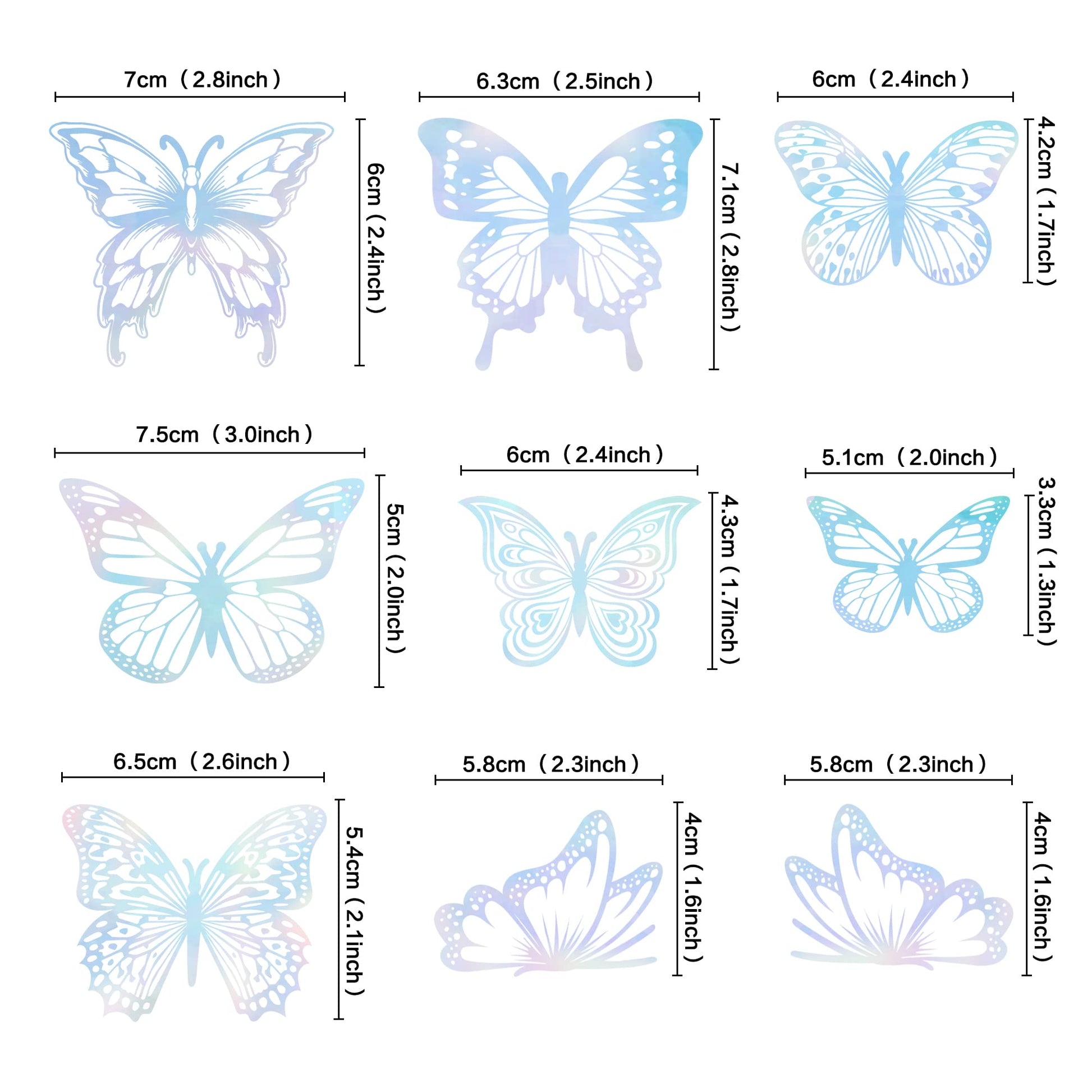 Ercadio 3d 36 Pack Butterfly Cake Toppers Gold and Laser Silver Pvc