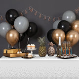 MASHAN 12Pcs White Silver Tablecloth Party Decorations,Plastic White