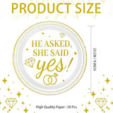 50Pcs Happy Engagement Party Decoration He Asked She Said Yes Paper