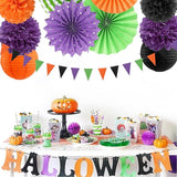 Black Purple Orange Green Halloween Party Decorations 20pcs Paper
