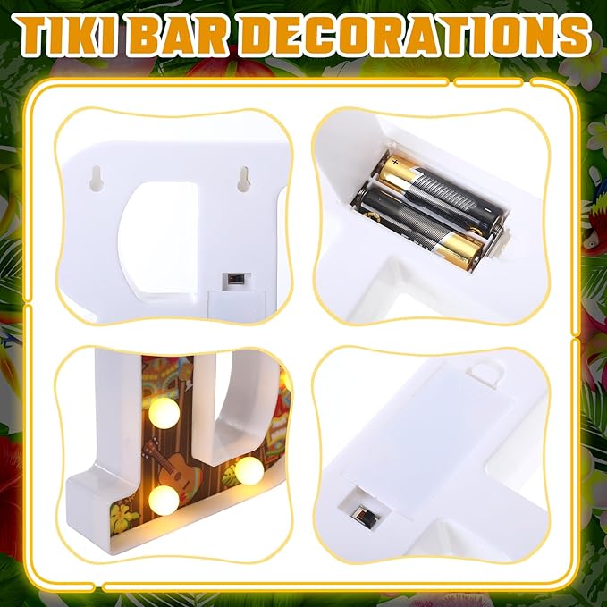 8.6 X6.7 x 1.5 Inch Tiki Bar Sign Tiki Party Table Decorations