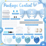Kasyat Dusty Blue Bow Balloon Column Stand Kit Retro Baby Blue Balloon