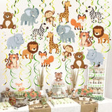 Safari Animal Party Streamers 48 Pcs Jungle Theme Hanging Swirl