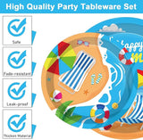 96 Pcs Beach Party Supplies Paper Plates Napkins Summer Beach
