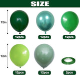 Togvu Green Balloons, 60 Packs 12 Inch Different Shades Dark Emerald