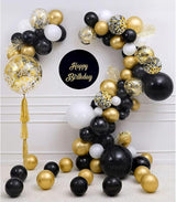 Zesliwy Black Gold Confetti Balloons 50 pack - 12 Inch Gold White and