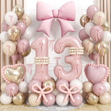 40 Inch Dusty Pink 13 Number Balloon for Girls 13th Birthday