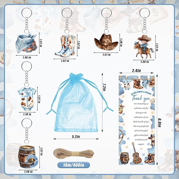 145 Pieces Cowboy Baby Shower Favors for Guest A Little Cowboy is On